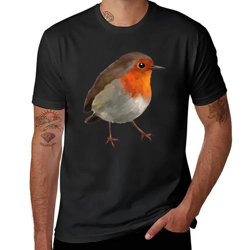 Robin T-Shirt Sommeroberteile Tierdruck für Jungen Herren-T-Shirt