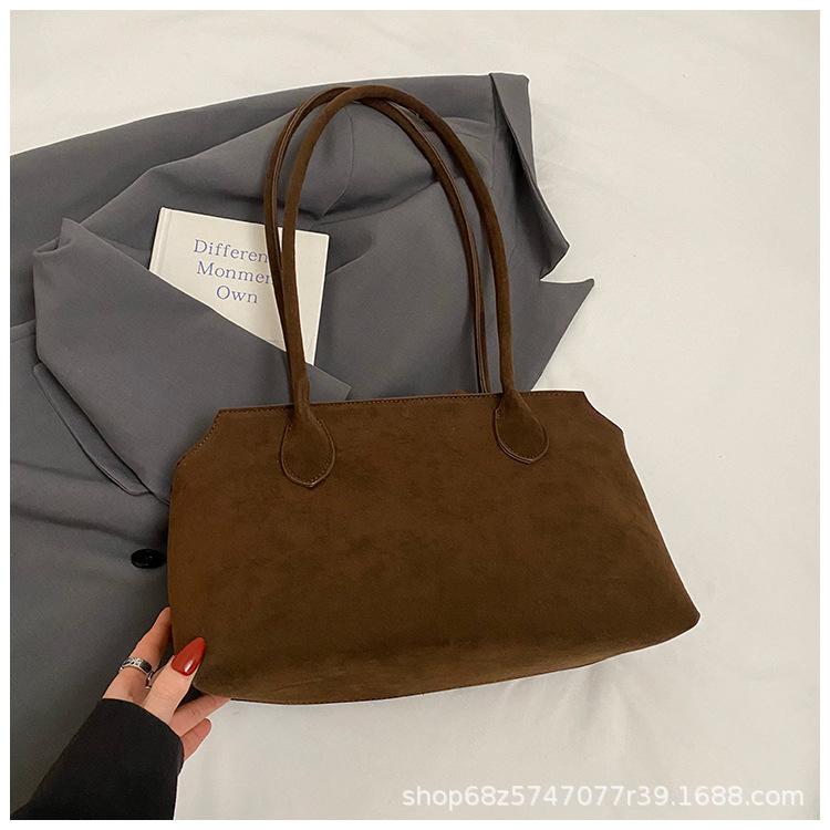 Frosted retro large-capacity women's bag 2025 new fashion high-end underarm tote bag fashion commuter shoulder bag
