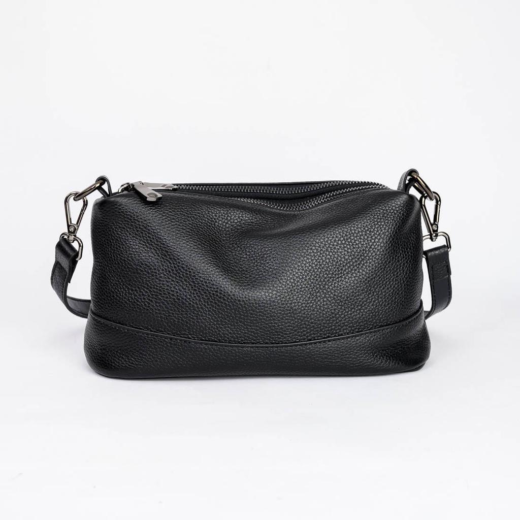 2025 Women's Genuine Leather Crossbody Bag, Multi-Layer Zipper, Large Capacity Cowhide Shoulder Bag for Moms