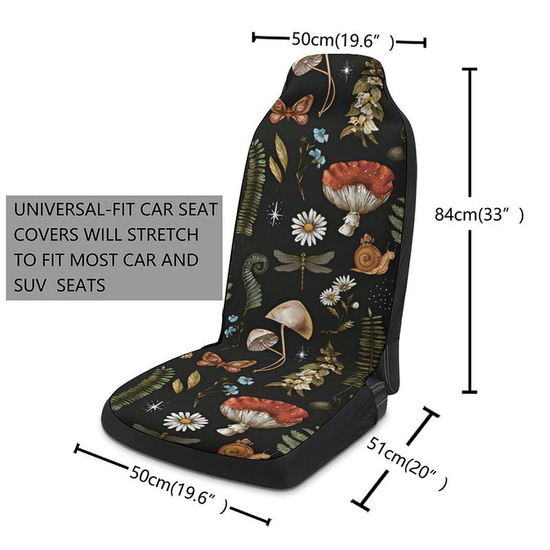 Car Sweat and Non Slip 2 Mushroom Seat Covers Seat Covers Pet Clean Suitable for SUVs Sedans Trucks Seats Black