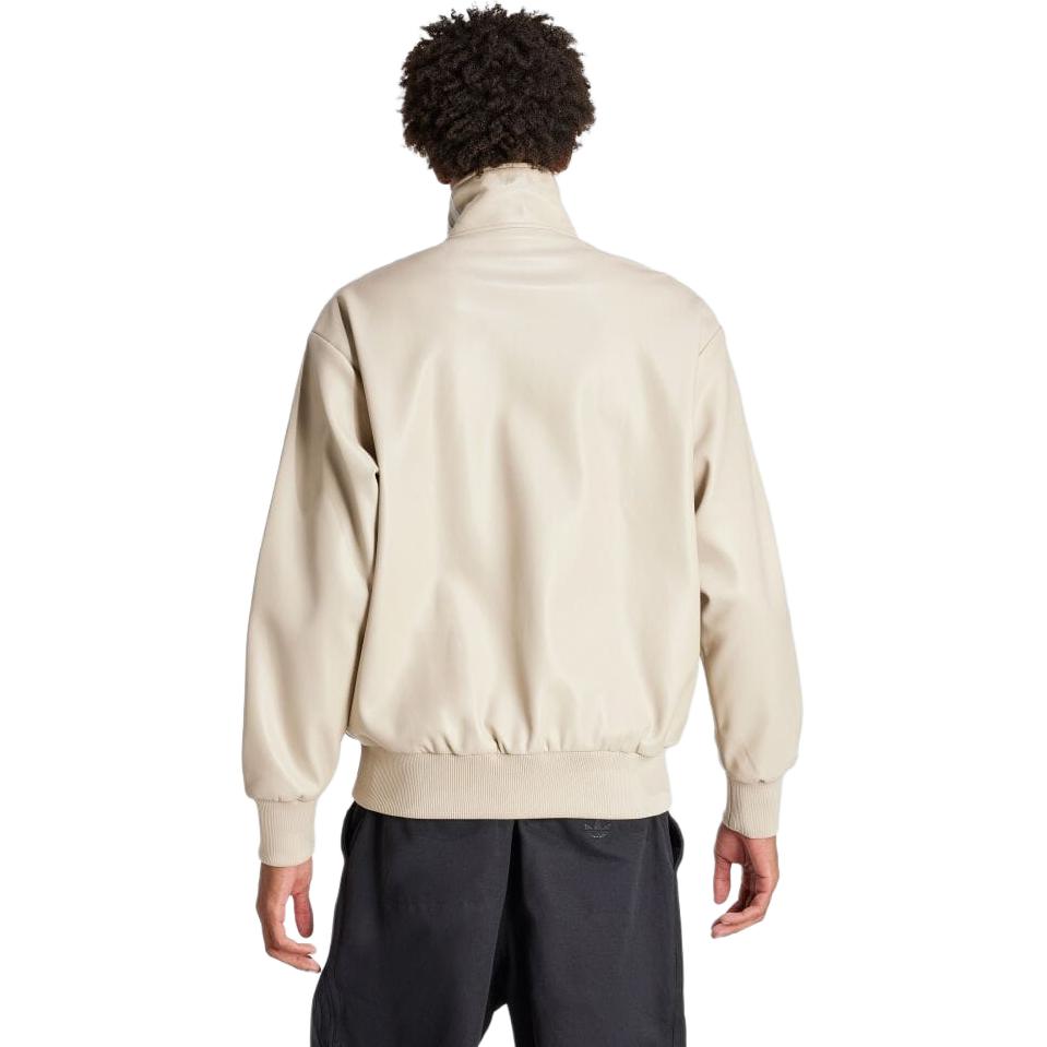adidas Originals Adicolor Serie Drie Strepen Opstaande Kraag Ritssluiting Logo Synthetisch Leer Jas Mannen Jas Beige IZ4036