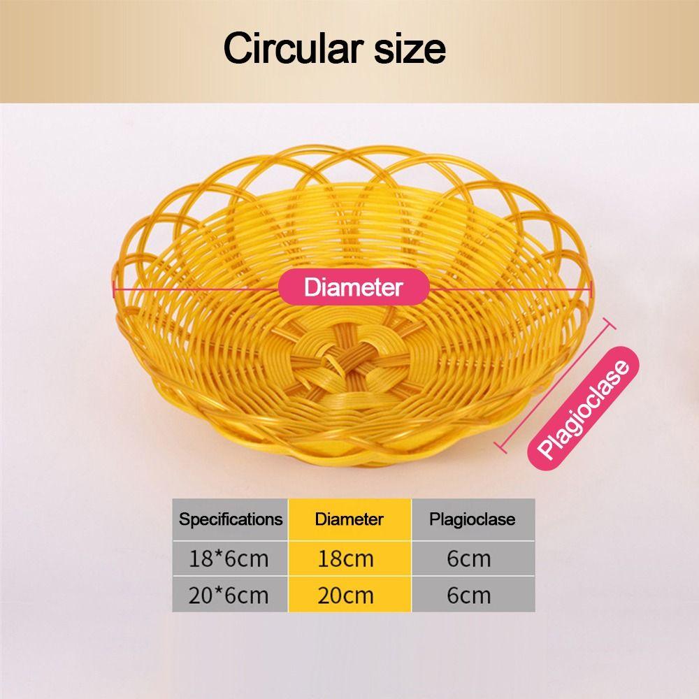 Plastic Food Plate Woven Fruit Tray New Bread Basket Breakfast Cake Snack