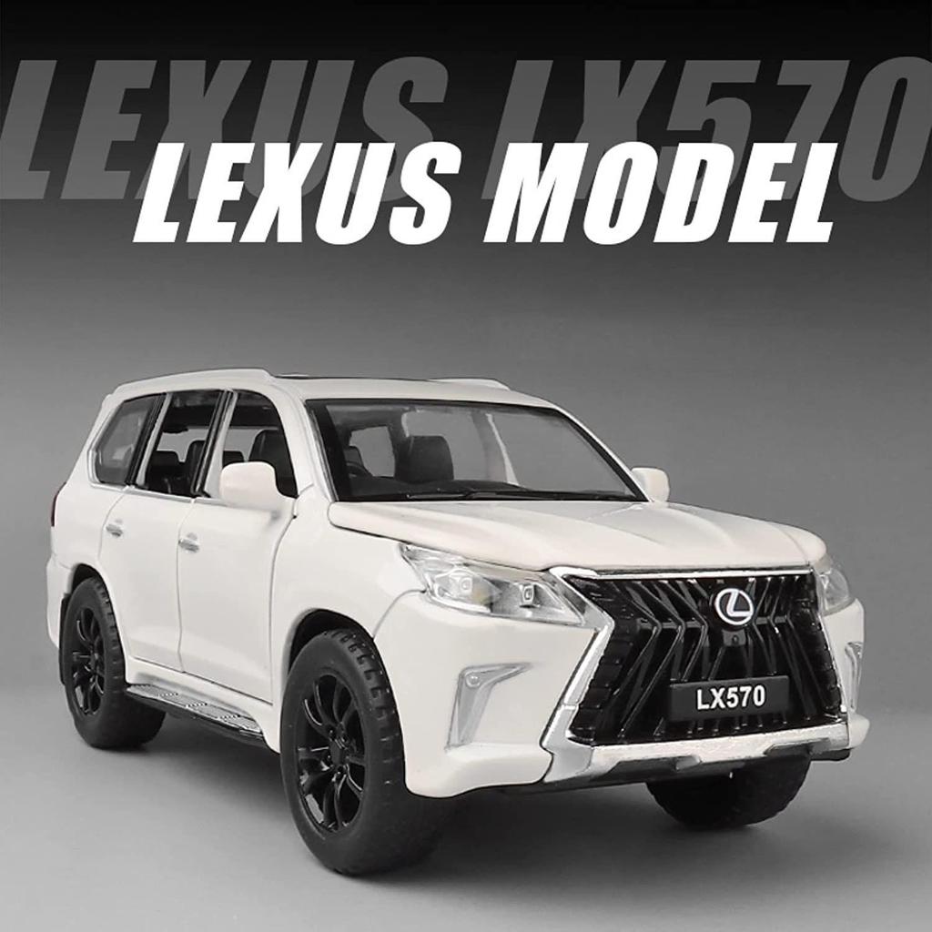 1:32 Scale Lexus LX570 Off-Road Alloy Diecast Model Car, Pull Back Metal Vehicle Toy with Sound and Light Συλλογή δώρων 6 Ανοιχτές Πόρτες για Παιδιά Ενήλικες