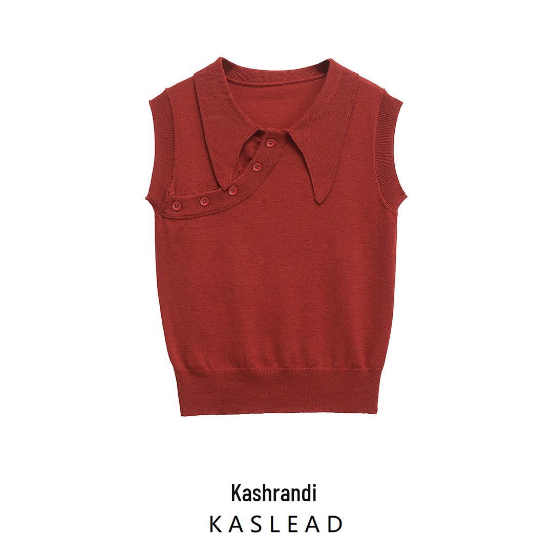 

2025 Spring Women s Sleeveless Knitted Top - European & American Style L червоний