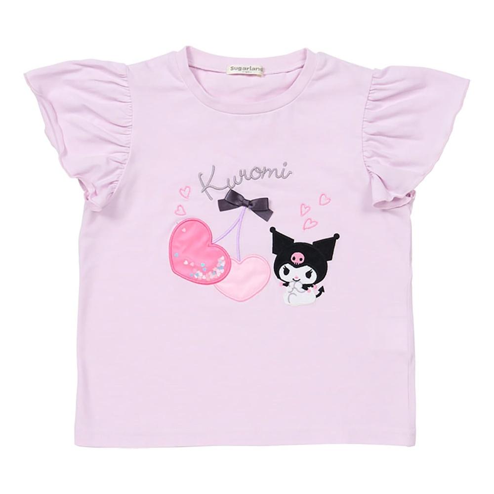Sanrio Kids Short Sleeve T-Shirt Kuromi 120cm with Name Space 902641
