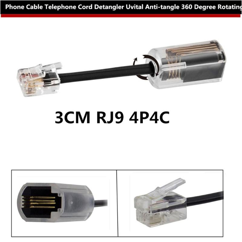RJ9 Phone Line Detangler 4P4C Telephone Cord Untangler Durability PVC High Compatibility for Desk Phones