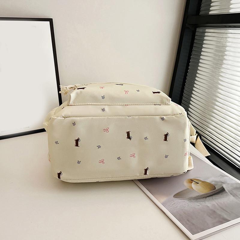 Cute Printed Puppy Dachshund College Style Backpack Student Schoolbag Portable Large Capacity Travel Shoulder Bag