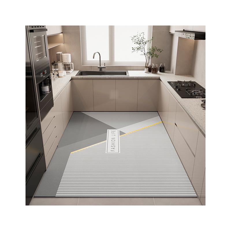 Geometric Diatom Mud Kitchen Floor Mat - Water-Absorbent, Quick-Drying, Stain & Wear Resistant