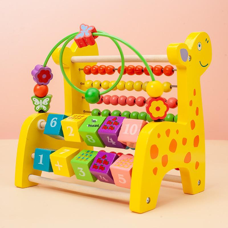 

3-in-1 Wooden Deer Xylophone & Counting Bead Toy