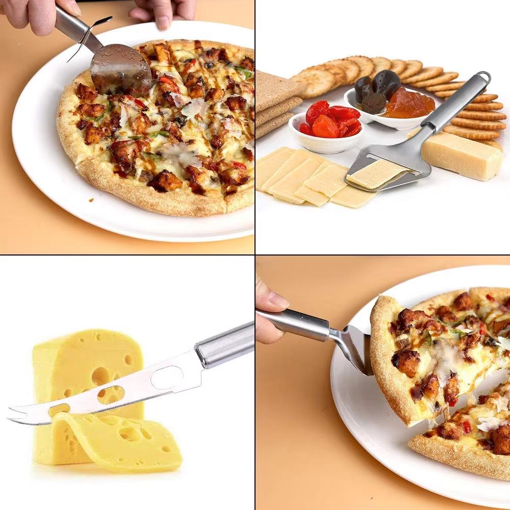 4 Pcs Cheese Slicer Stainless Steel Cheese Slicer Cutter Butter Spreader Knife Kitchen Cheese Tools Set YY079