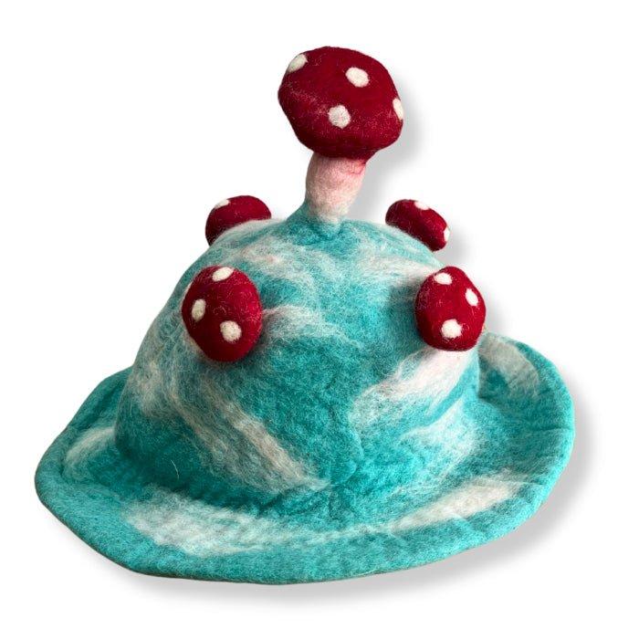Felted Mushroom Hat – Lost in a Sky Blue