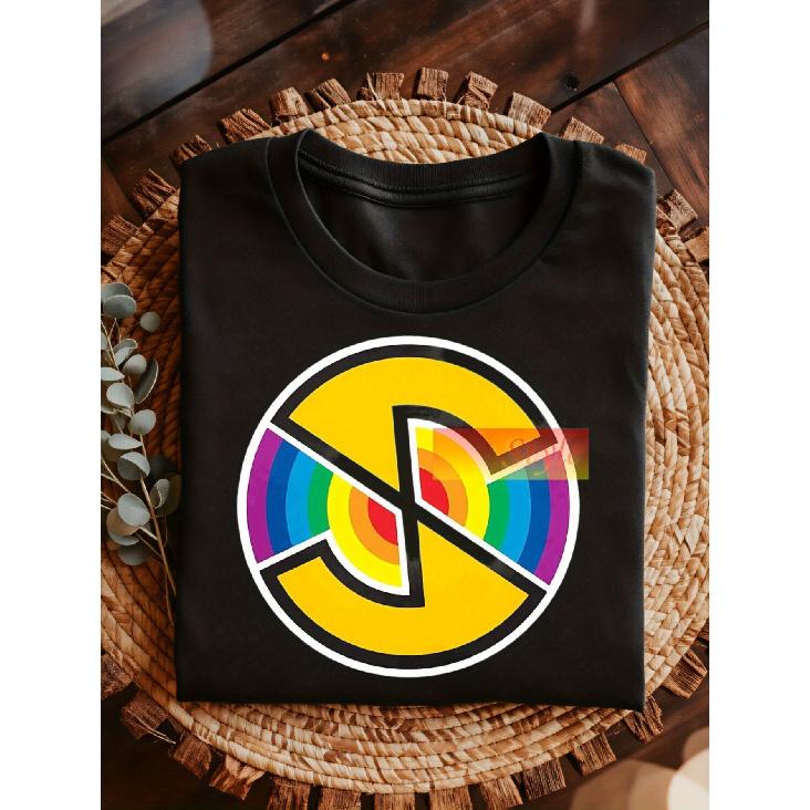 Men S Captain Scarlet Spectrum Superhero T-Shirt | Vintage 1960s Retro TV Show Tee with Iconic Rainbow Logo & Scarlet Ombre, 100% Short Sleeve, Crew S