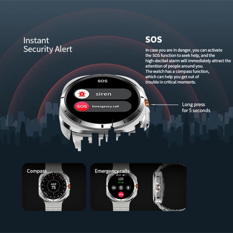 2025 Ny Klokke 7 Ultra GPS-sporing Smartklokke Menn Amoled-skjerm Hjertefrekvens Bluetooth-samtale NFC Sport Smartklokke