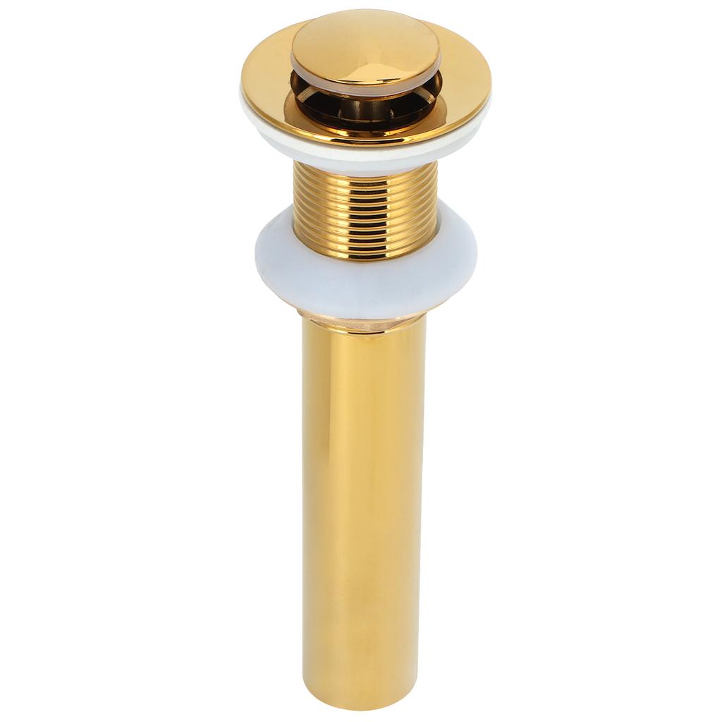Gold Sink Drain without Overflow Anti Clog Bathroom Faucet Wash Basin Drain Stopper