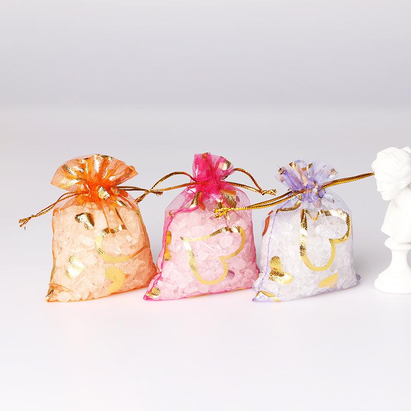 50pcs Love Heart Organza Bags Wedding Gift Christmas Bags Tulle Favor Sack Jewelry Popular Drawstring 7X9 9X12 11X16 13X18cm