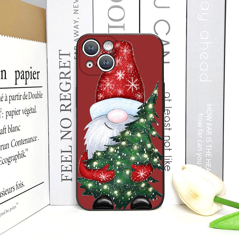 Frohe Weihnachten Baum Weihnachtsmann Muster Handyhülle für IPhone 16 12 11 14 13 15 Pro Max Mini X XS XR SE2 7 8 14 Plus Weiche Hülle