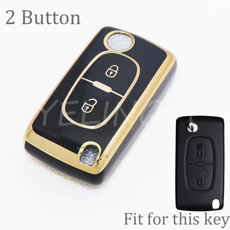 2 3 Button Tpu Key Case Cover For Peugeot Partner Tepee 207 307 308 407 For Citroen C-Crosser C3 C4 Picasso Berlingo Case Holder