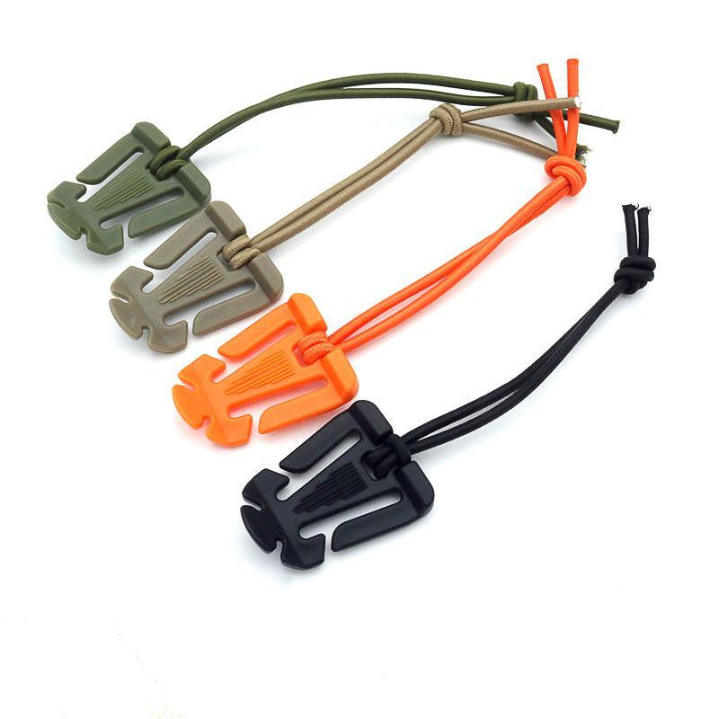 

1-Inch Elastic Rope Snap Hook with Triangle Tie-Down Buckle for MOLLE System Backpack Storage and Webbing Management Black