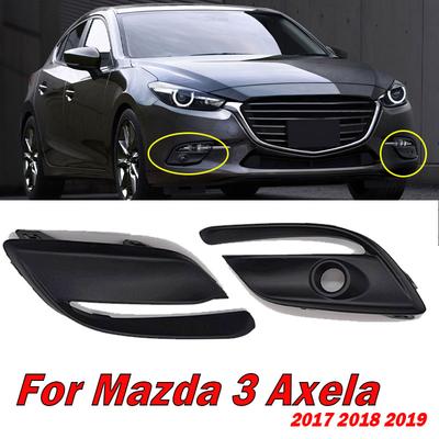 For Mazda 3 Axela 2017 2018 2019 Auto  Accessories Front Bumper Lamp Shell  Fog Light Grille Cover Headlight Fog Lamp Frame Hood