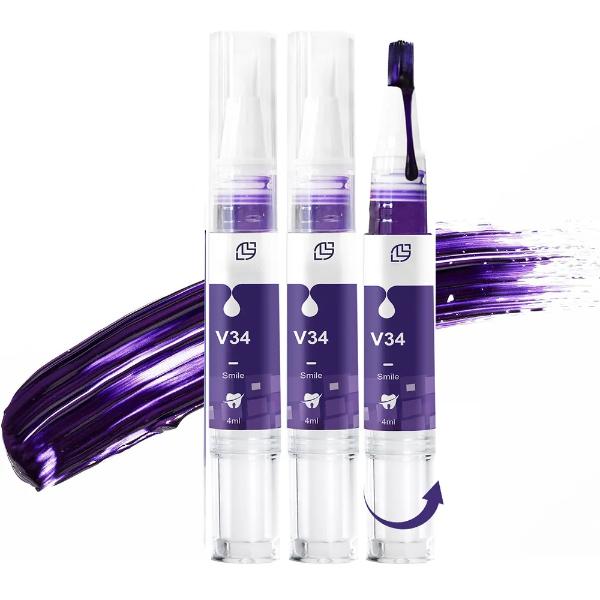 Zahnaufhellung, Zahnaufhellungsinstrument, Zahnpasta-Stift, Zahngel, Aufhellung, sauberes Serum, Fleckenentferner, Reiseteilbar, Lila