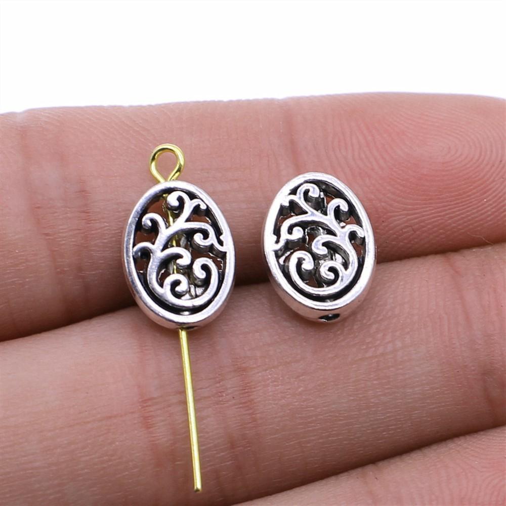 10pcs Metal Alloy Bead For Jewelry Making Antique Silver Color Carved Beads DIY Crafts Making Findings Handmade Tibetan Jewelry