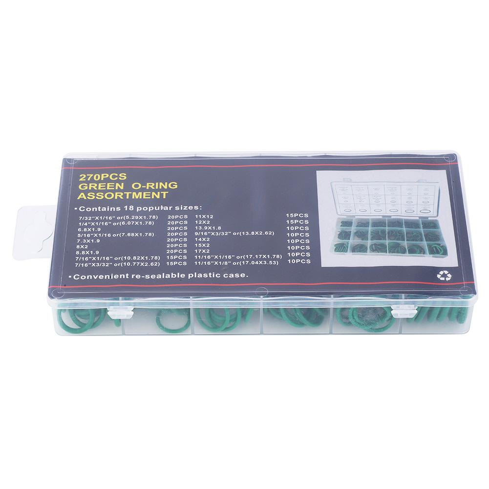 270 Pcs O Ring High Temperature Resistant Sealing Buna N Rubber Ring Assortment Kit