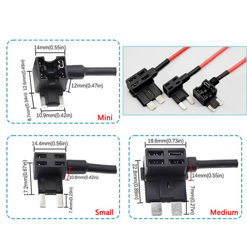Car Mini/Small/Medium Types Additional Circuit Adapters Fuse Holder Fuses4