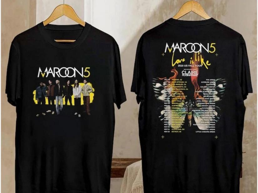 

Maroon 5 Love Is Like Us Fall Tour 2025 T-Shirt, Band Concert Tee For Music Fans 3XL