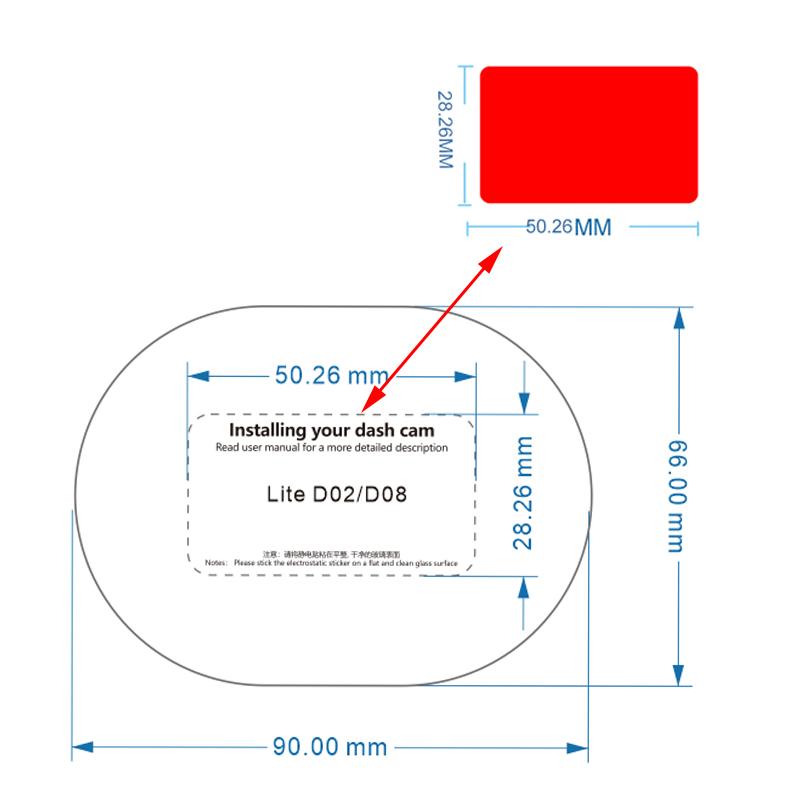 Für 70mai Dash Cam Lite D02 D05 D08 3M-Folie und statische Aufkleber, passend für 70mai PRO D02 D08 3M-Folienhalter