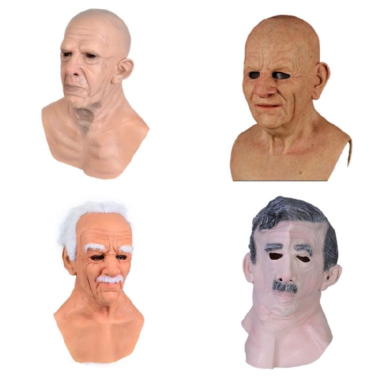 Halloween Old Man Latex Mask Smokingh Grandmothe Home Festival Party