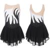 Girls Figure Skating Performance Costume Lyrical Dance Ballet Rhythmic Gymnastics Leotard Dress Shiny Rhinestone Mesh Dancewear