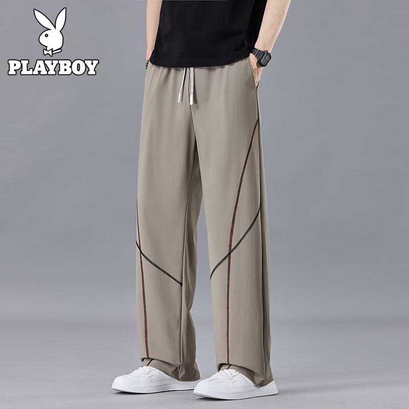 

PLAYBOY Men s Ice Silk Breathable Quick-Dry Casual Sport Pants L