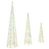 Christmas Tree with 90 LEDs 3 Pcs Warm White 20 X 20 X 80 Cm PET