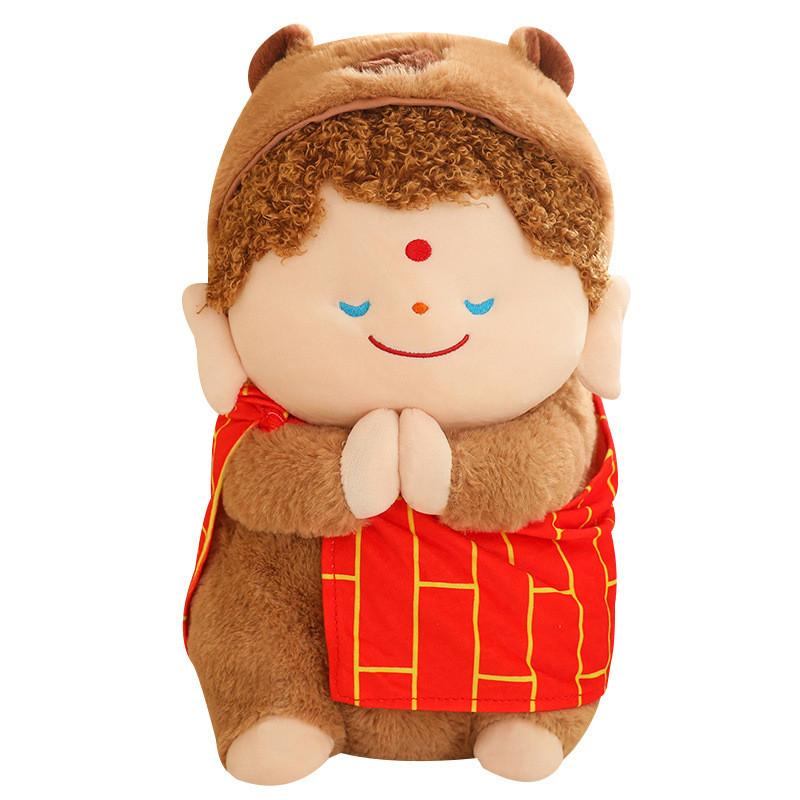 Entzückendes Capybara-Plüschtier im Cartoon-Stil mit buddhistischem Mönchsdesign für Kinder und Erwachsene