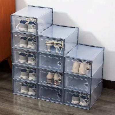 Organizzatore per Scatole da Scarpe, Contenitori Impilabili Trasparenti in Plastica per Sneakers, Design Antipolvere Per Mantenere le Scarpe Visibili e Protette