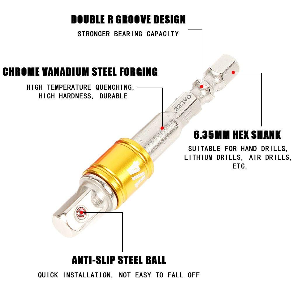 Sleeve Extension Drill Socket Adapter With Hex Shank Drill Sockets Bit Impact Driver