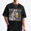 Raccoon Bier Drinkend Grappige Meme T-shirts Gewassen Korte Mouw T-shirts Mode voor Mannen Vrouwen Streetwear Grafische Bedrukte T-shirts