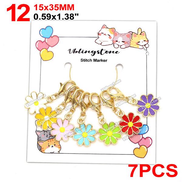 Cat Knitting Stitch Markers Metal Animal Enamel Charms Crochet Locking Knitting Markers Sew Accessories
