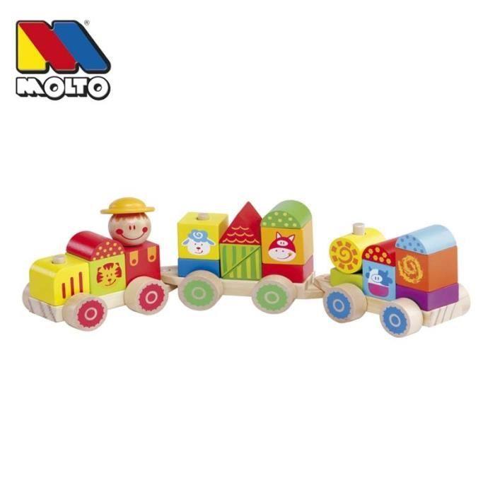 Jeux D'éveilolto - Train En Bois - MOLTO - Multicolore - Vert - Enfant - Mixte
