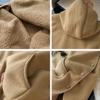 Lady Thermal Vest Women Side Button Closure Fleece Hooded Vest Solid Color Front Pocket Casual Top For Fall Winter