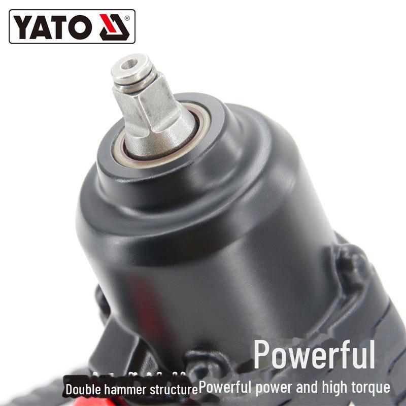 YATO Industrial Pneumatic Impact Wrench, Double Hammer, Auto Repair, Strong Storm, Small Air Cannon