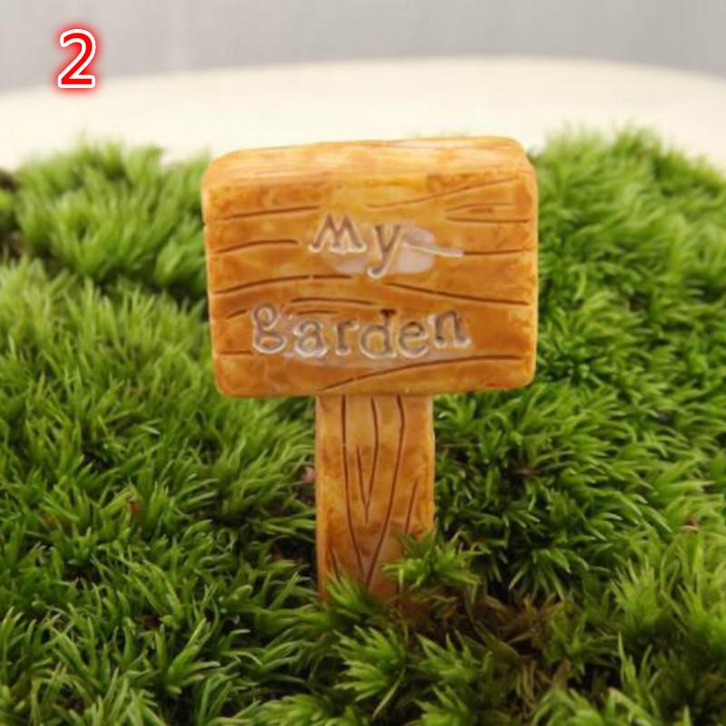 3Pcs Resin Sign Board Bonsai Figurines Micro Landscape Crafts Signboard Miniatures Fairy Garden