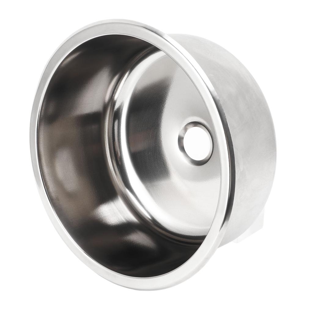 295x130mm RV Sink 304 Stainless Steel Round Rust Resistant Large Capacity for Yacht Motorhome