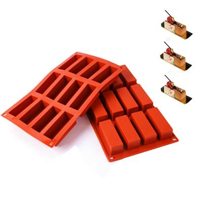 12 dutých tvarů mini obdélníku Silikonová forma na dort fondant Forma na čokoládu na pudink Forma na sušenky Pekáč na sušenky
