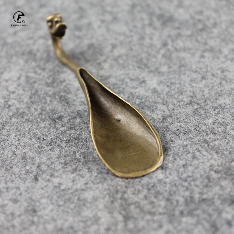 Tea Spoon Copper Luckly Pixiu Manual Exquisite Tea Scoops Teaspoon Teaware Accessories Tea Shovel for Home Teahouse Office