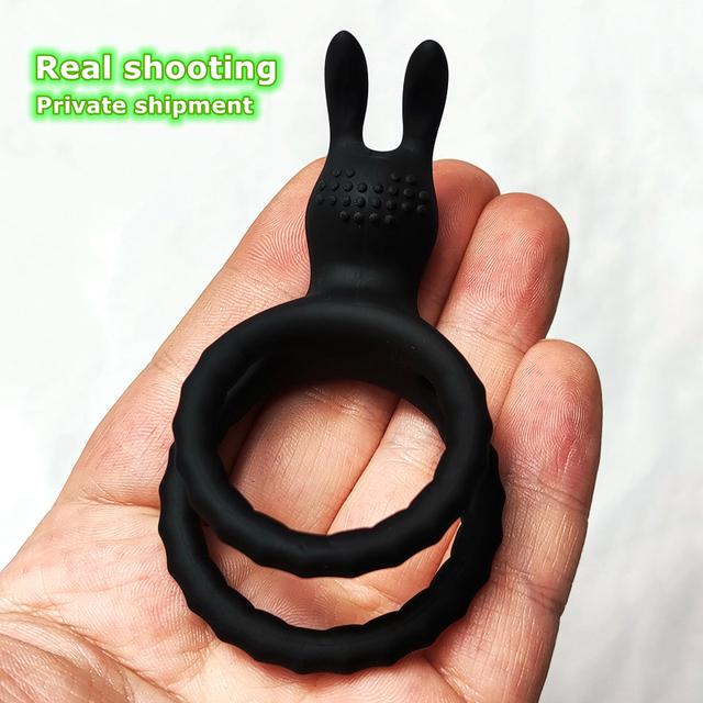 New 2 In 1 Men's Silicone Penis Ring Clitoris Stimulator Cock Ring Ejaculation Delay Penisring Erection Ring for MenCouples