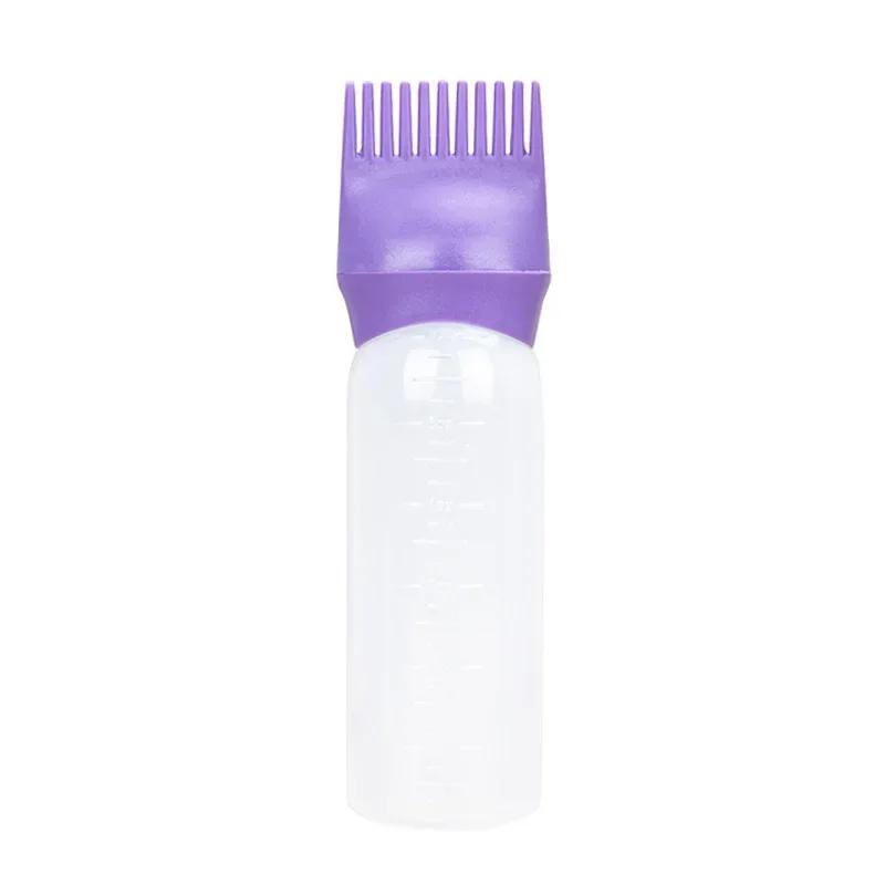 120ml Multicolor Plastic Hair Dye Refillable Bottle Applicator Comb Dispensing Salon Hair Coloring Hairdressing Styling Tool