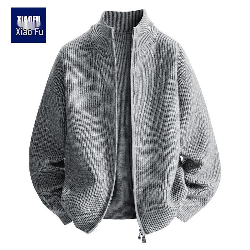 Men's Stand Collar Thick Knit Cardigan Jacket