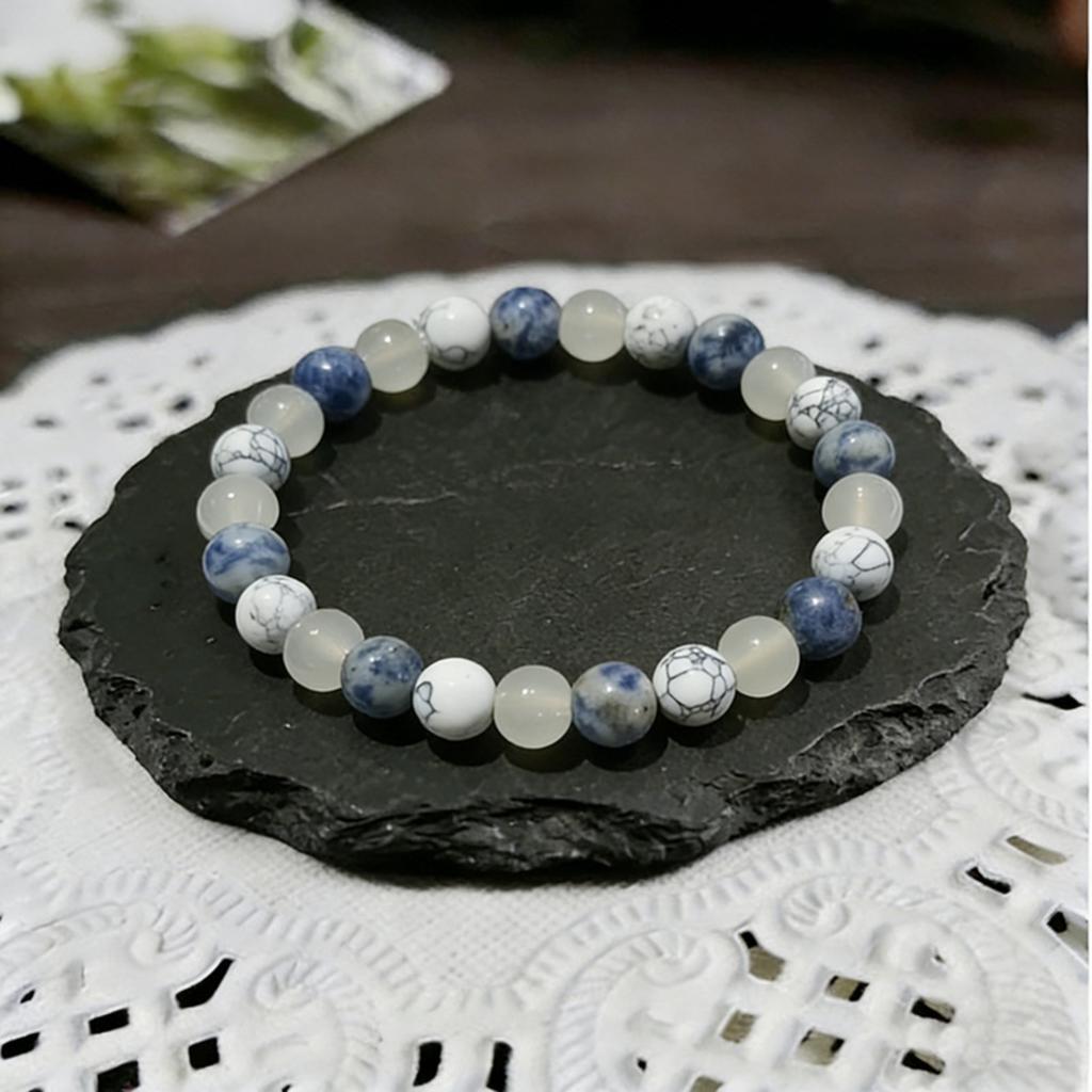 Bead Stone Bracelet, Vintage Multicolor Cardboard Lobster Clasp Bracelet Jewelry