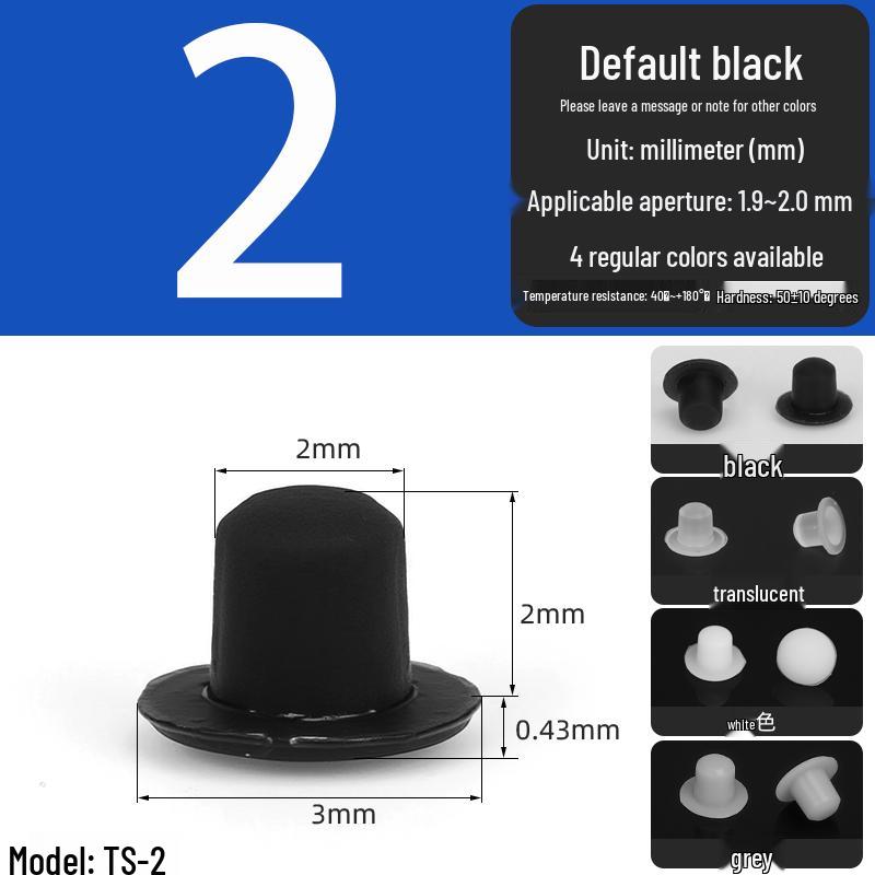 Black High-Temperature Resistant T-Shaped Silicone Stopper - Round Hole Rubber Gasket & Shock-Absorbing Blind Plug